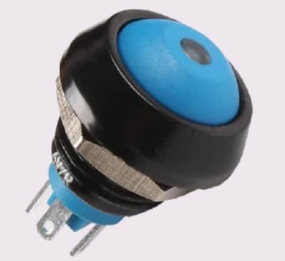 לחצן ממתכת מואר לקוטר חור 12 מ"מ - HBGQ12B-10DJA